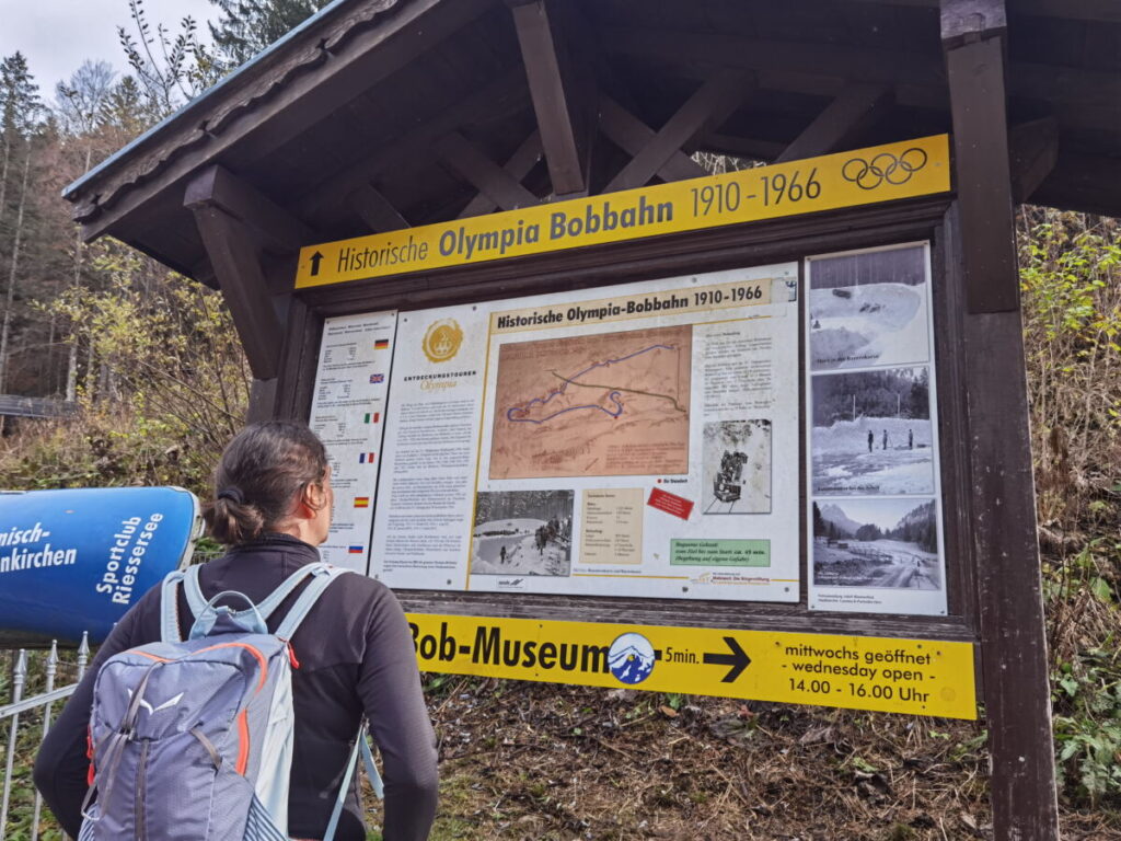 Ausflug mit Kindern München - an den Riessersee zur historischen Bobbahn