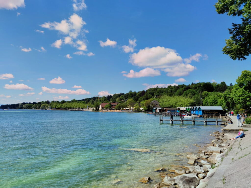 Starnberg Seepromenade mit Blick auf den Starnberger See